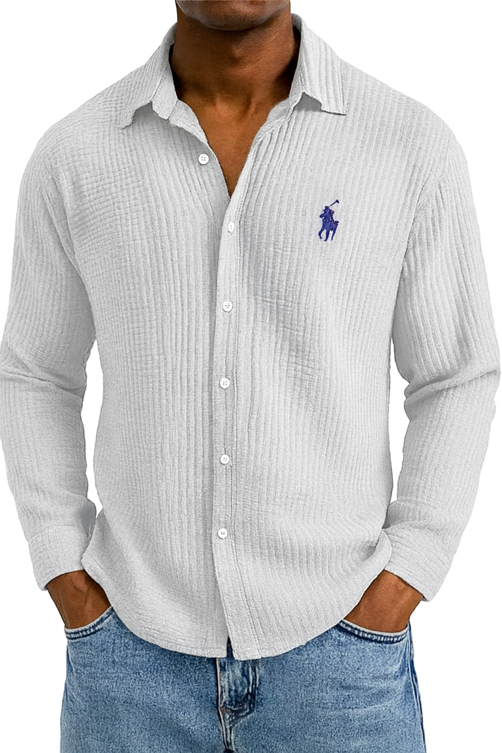 🔥 Men's Textured Cotton Shirt 😎 Loose & Cool!