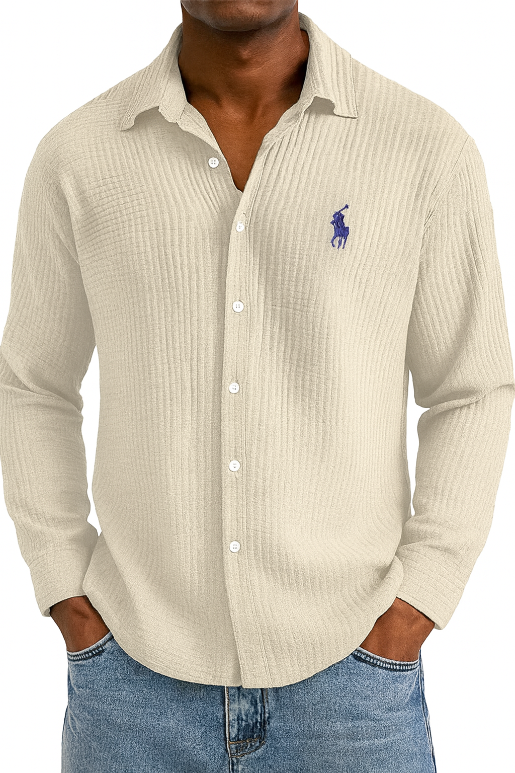 🔥 Men's Textured Cotton Shirt 😎 Loose & Cool!
